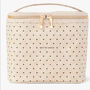 Kate Spade out to lunch polka dot canvas tote